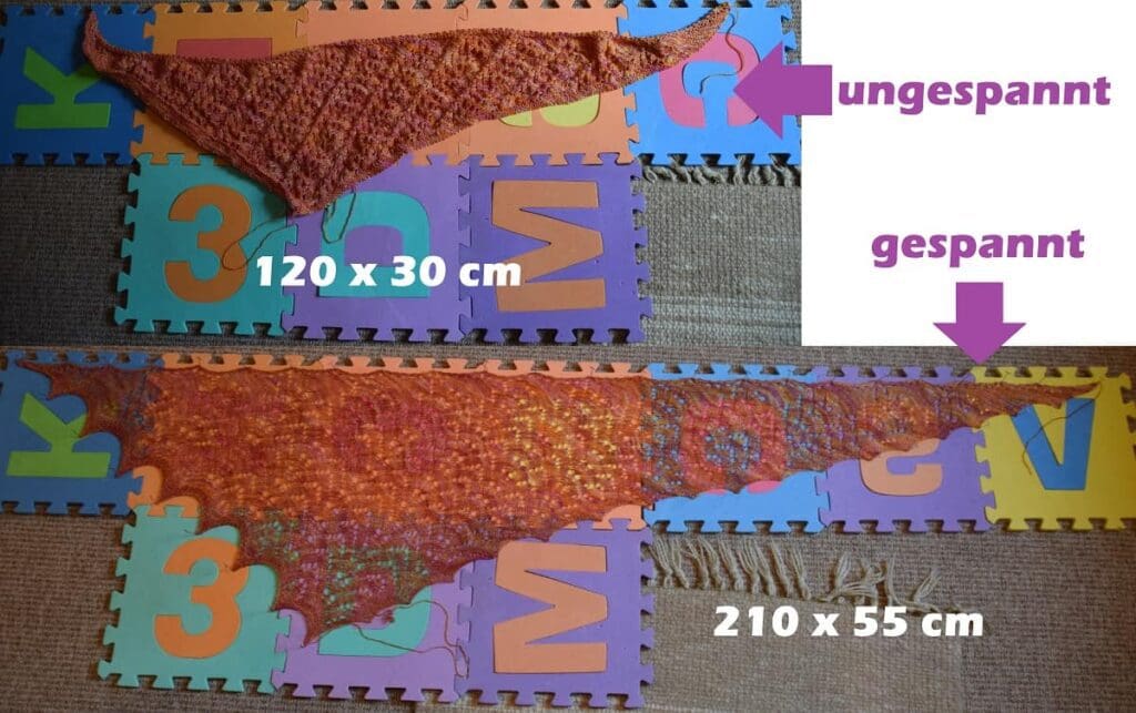 Vergleich gespanntes und ungespanntes Tuch