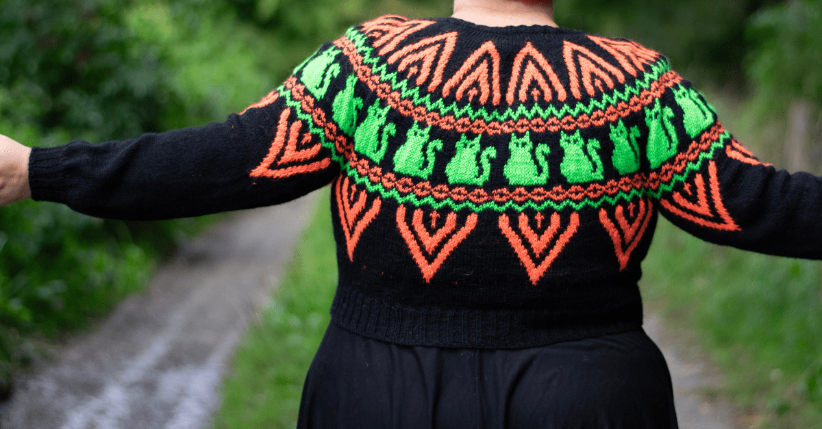 Read more about the article Colorwork-Pullover „Scary Cat Sweater“ stricken